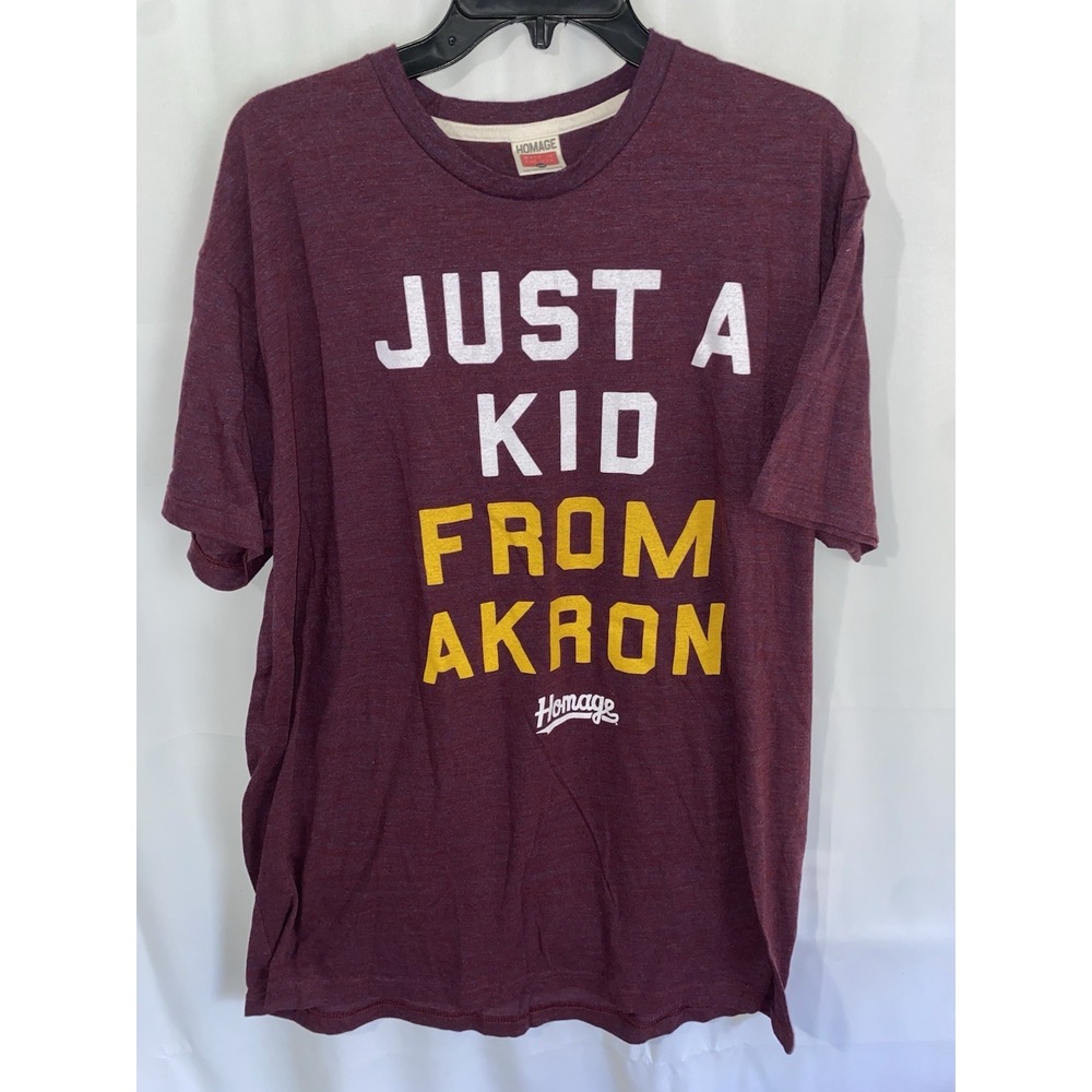 Homage Just A Kid From Akron LeBron James T Shirt XXL